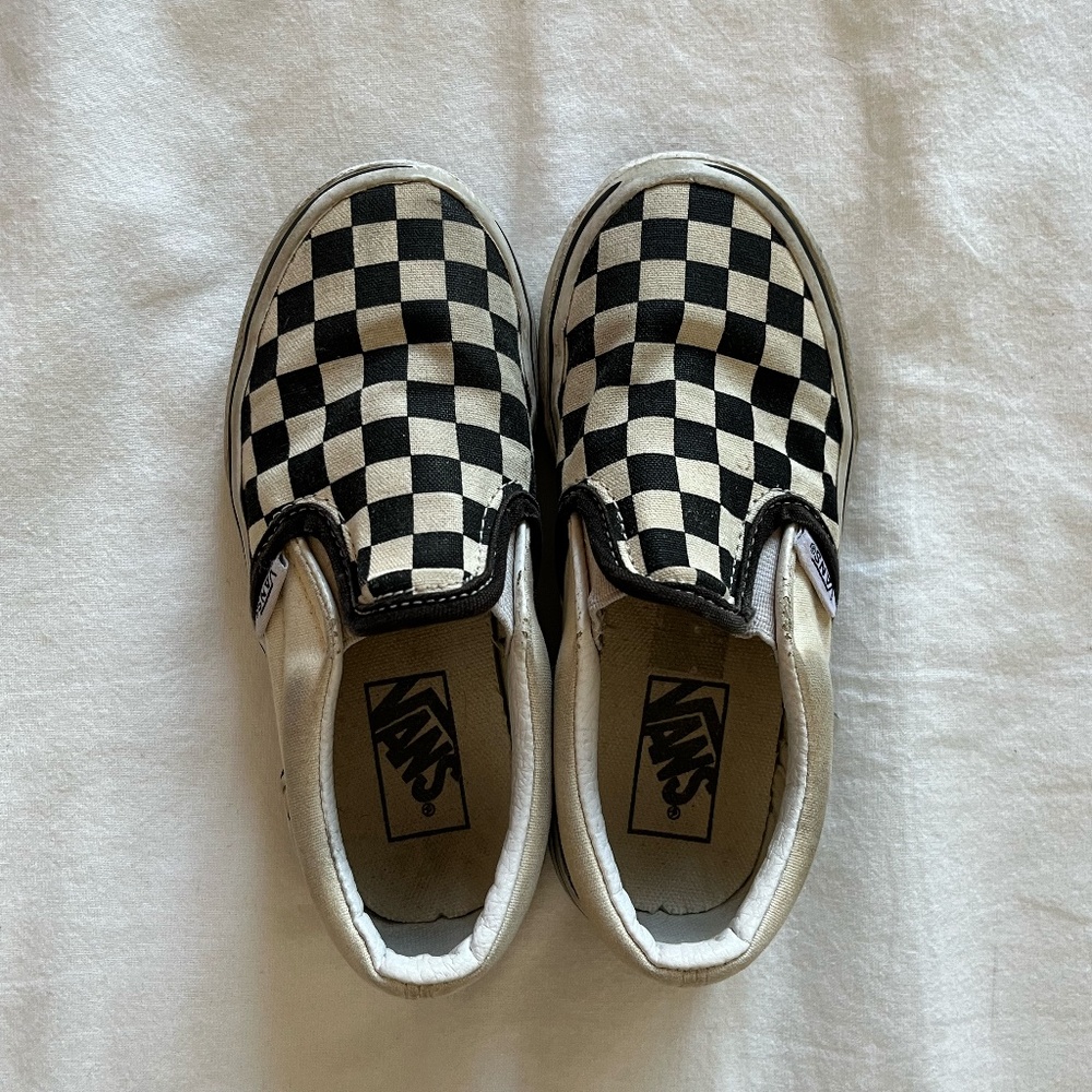 Vans Classic Checkerboard Slip On Sneakers Toddler Little Kid Size 11